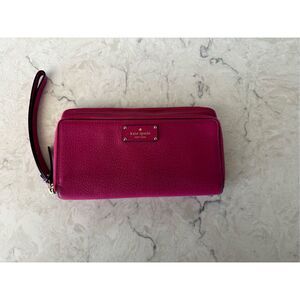 Kate Spade Anita Grove Street Zip Around Wallet Fuschia